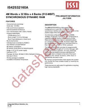 IS42S32160A-75BL-TR datasheet  